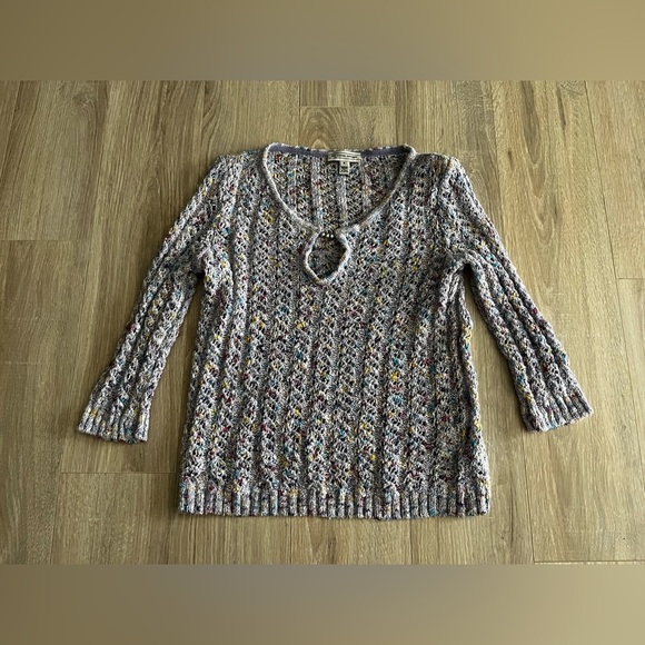 St. John Sport Women’s Wool Blend Open Knit Pastel Rainbow Sweater - Size Small - Picture 1 of 9